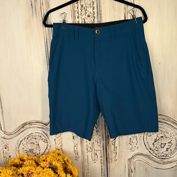 Men’s Volcom Teal Active Wear Shorts Size 28 Camping Outdoors Climbing Hiking - Picture 1 of 12
